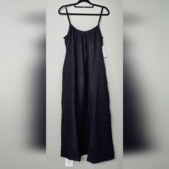 SOL ANGELES Women's Gauzy Cotton Maxi Dress with Side Pockets in BLACK, M/L - Picture 6 of 11